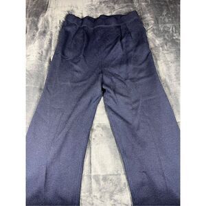 ST. JOHN BASIC Size 8 Navy‎ Blue Santana Knit Elastic Waist Pants Trousers EUC
